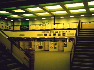 The lobby of Pine Grove Middle School